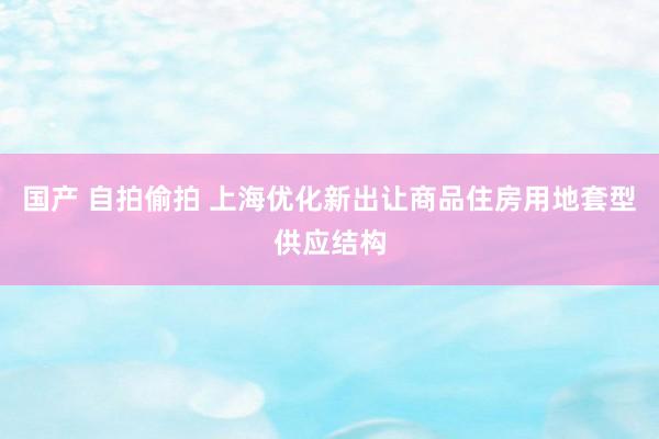 国产 自拍偷拍 上海优化新出让商品住房用地套型供应结构