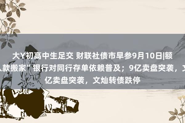 大Y初高中生足交 财联社债市早参9月10日|额度告急，“入款搬家”银行对同行存单依赖普及；9亿卖盘突袭，文灿转债跌停