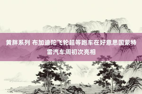 黄胖系列 布加迪陀飞轮超等跑车在好意思国蒙特雷汽车周初次亮相