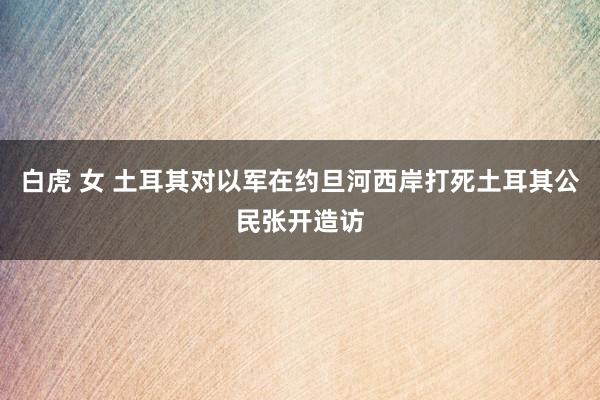 白虎 女 土耳其对以军在约旦河西岸打死土耳其公民张开造访