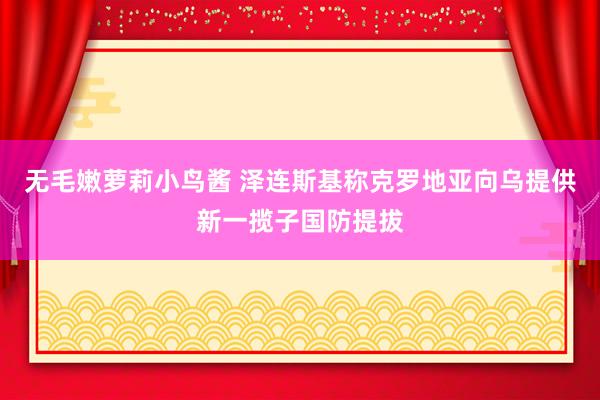 无毛嫩萝莉小鸟酱 泽连斯基称克罗地亚向乌提供新一揽子国防提拔