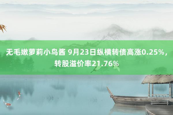 无毛嫩萝莉小鸟酱 9月23日纵横转债高涨0.25%，转股溢价率21.76%