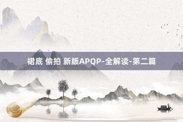 裙底 偷拍 新版APQP-全解读-第二篇