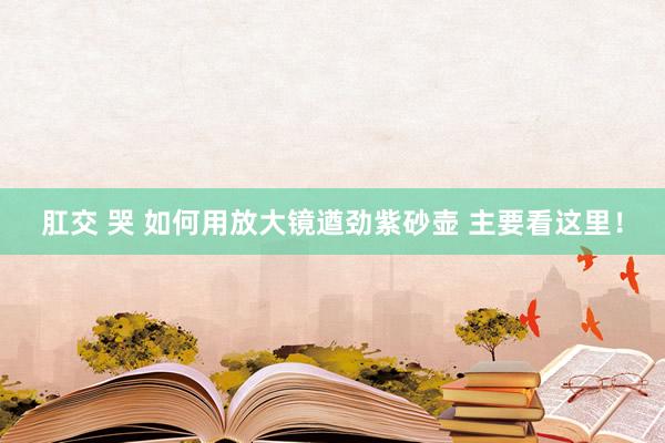肛交 哭 如何用放大镜遒劲紫砂壶 主要看这里！