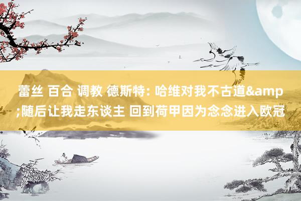 蕾丝 百合 调教 德斯特: 哈维对我不古道&随后让我走东谈主 回到荷甲因为念念进入欧冠