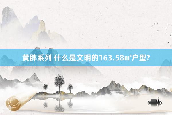 黄胖系列 什么是文明的163.58㎡户型?