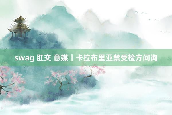 swag 肛交 意媒丨卡拉布里亚禁受检方问询