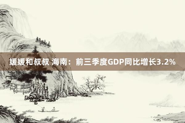 媛媛和叔叔 海南：前三季度GDP同比增长3.2%