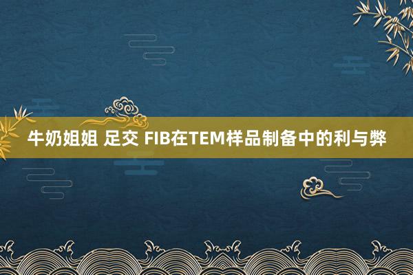 牛奶姐姐 足交 FIB在TEM样品制备中的利与弊