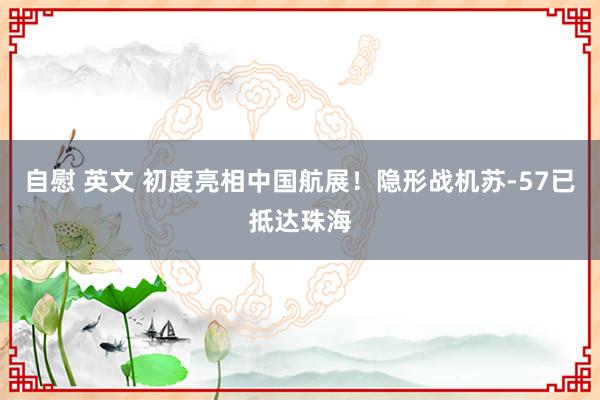 自慰 英文 初度亮相中国航展！隐形战机苏-57已抵达珠海