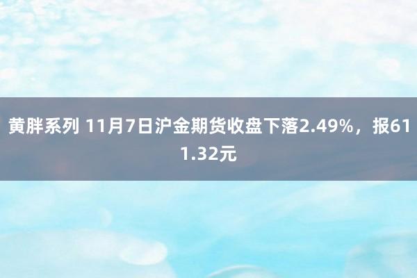 黄胖系列 11月7日沪金期货收盘下落2.49%，报611.32元