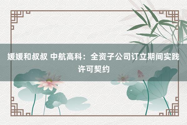 媛媛和叔叔 中航高科：全资子公司订立期间实践许可契约