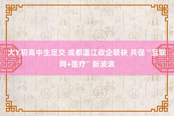 大Y初高中生足交 成都温江政企联袂 共促“互联网+医疗”新波浪