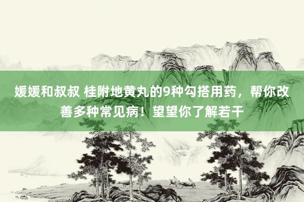 媛媛和叔叔 桂附地黄丸的9种勾搭用药，帮你改善多种常见病！望望你了解若干