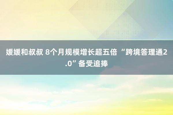 媛媛和叔叔 8个月规模增长超五倍 “跨境答理通2.0”备受追捧