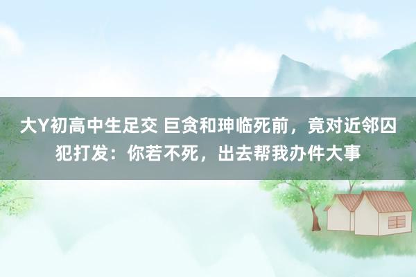 大Y初高中生足交 巨贪和珅临死前，竟对近邻囚犯打发：你若不死，出去帮我办件大事