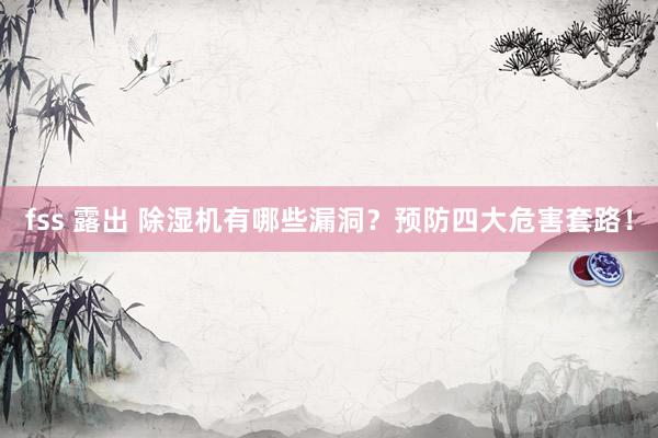 fss 露出 除湿机有哪些漏洞？预防四大危害套路！