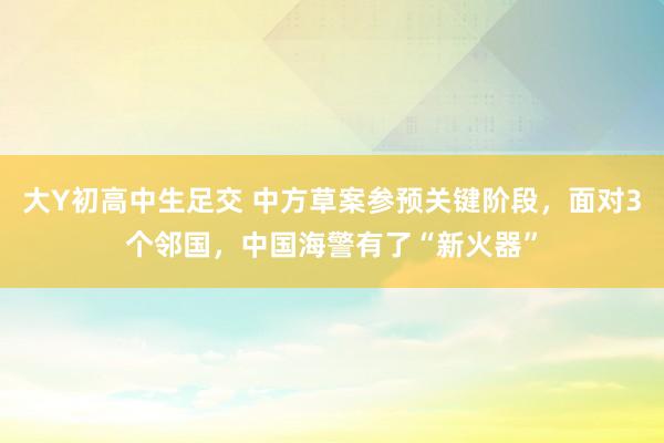 大Y初高中生足交 中方草案参预关键阶段，面对3个邻国，中国海警有了“新火器”