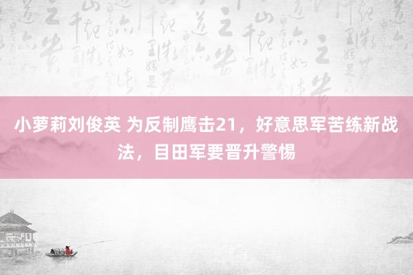 小萝莉刘俊英 为反制鹰击21，好意思军苦练新战法，目田军要晋升警惕