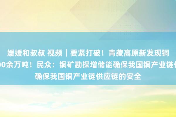 媛媛和叔叔 视频｜要紧打破！青藏高原新发现铜矿资源量2000余万吨！民众：铜矿勘探增储能确保我国铜产业链供应链的安全