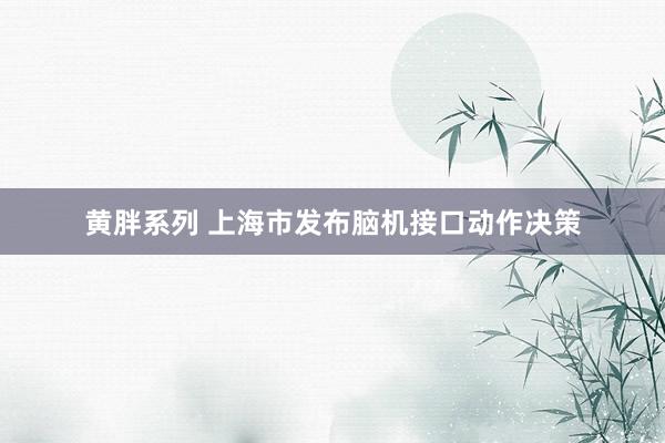 黄胖系列 上海市发布脑机接口动作决策