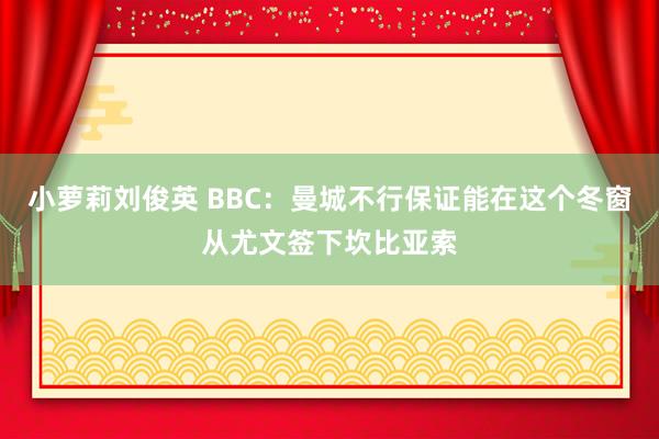 小萝莉刘俊英 BBC：曼城不行保证能在这个冬窗从尤文签下坎比亚索