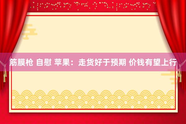 筋膜枪 自慰 苹果：走货好于预期 价钱有望上行