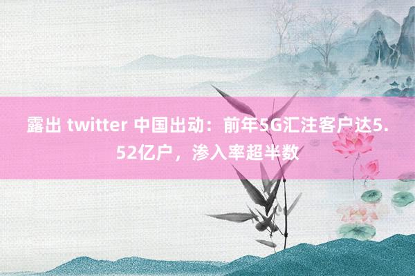 露出 twitter 中国出动：前年5G汇注客户达5.52亿户，渗入率超半数