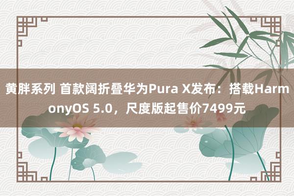 黄胖系列 首款阔折叠华为Pura X发布：搭载HarmonyOS 5.0，尺度版起售价7499元