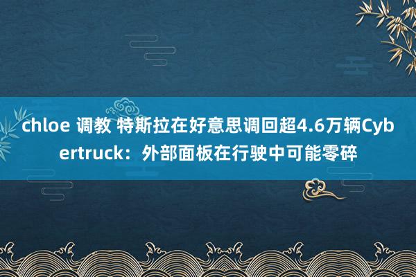 chloe 调教 特斯拉在好意思调回超4.6万辆Cybertruck：外部面板在行驶中可能零碎