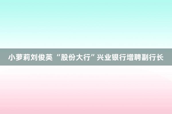 小萝莉刘俊英 “股份大行”兴业银行增聘副行长