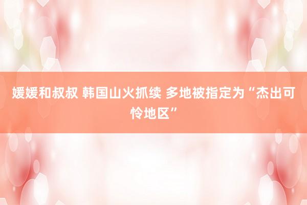 媛媛和叔叔 韩国山火抓续 多地被指定为“杰出可怜地区”
