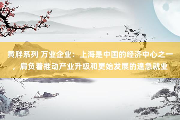 黄胖系列 万业企业：上海是中国的经济中心之一，肩负着推动产业升级和更始发展的遑急就业