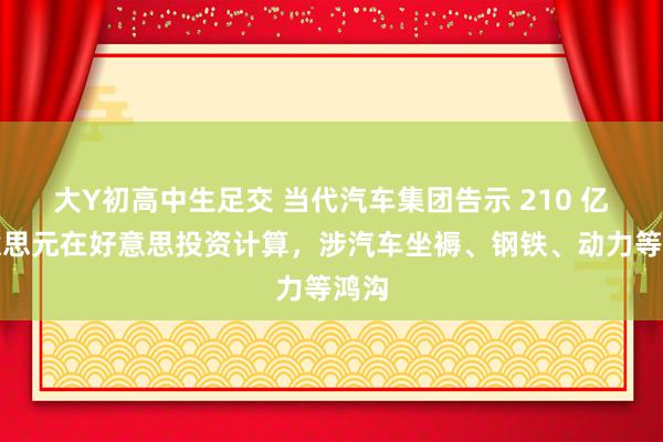 大Y初高中生足交 当代汽车集团告示 210 亿好意思元在好意思投资计算，涉汽车坐褥、钢铁、动力等鸿沟
