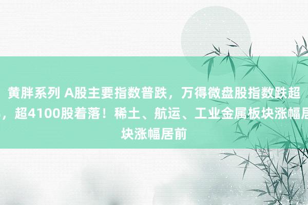 黄胖系列 A股主要指数普跌，万得微盘股指数跌超3%，超4100股着落！稀土、航运、工业金属板块涨幅居前