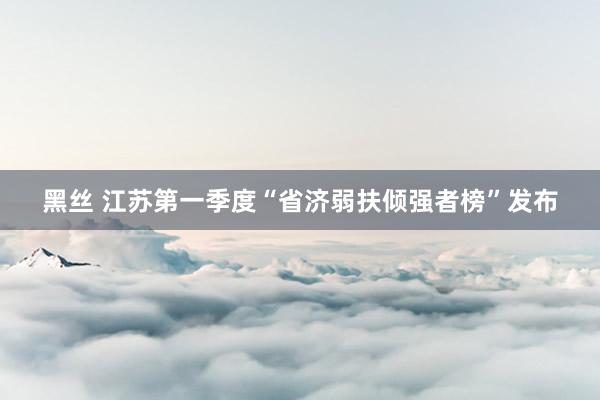 黑丝 江苏第一季度“省济弱扶倾强者榜”发布