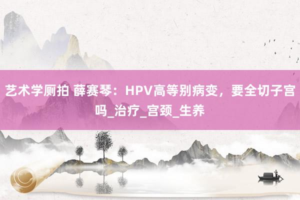 艺术学厕拍 薛赛琴：HPV高等别病变，要全切子宫吗_治疗_宫颈_生养