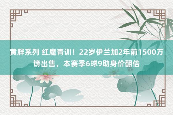 黄胖系列 红魔青训！22岁伊兰加2年前1500万镑出售，本赛季6球9助身价翻倍