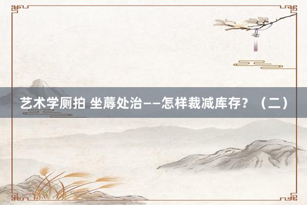 艺术学厕拍 坐蓐处治——怎样裁减库存？（二）