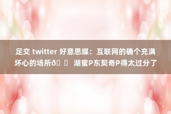 足交 twitter 好意思媒：互联网的确个充满坏心的场所😠湖蜜P东契奇P得太过分了