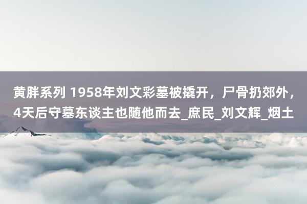 黄胖系列 1958年刘文彩墓被撬开，尸骨扔郊外，4天后守墓东谈主也随他而去_庶民_刘文辉_烟土