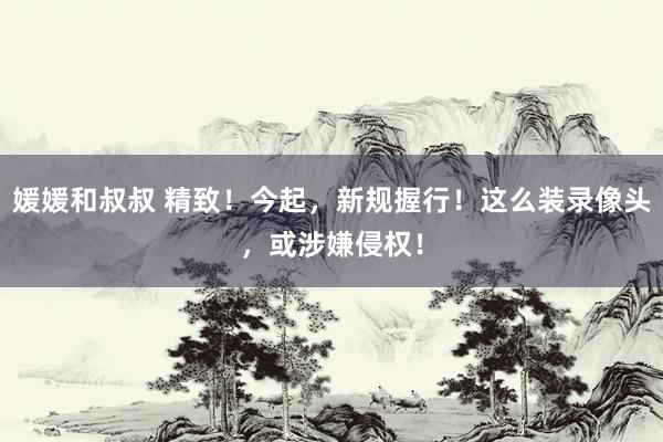 媛媛和叔叔 精致！今起，新规握行！这么装录像头，或涉嫌侵权！