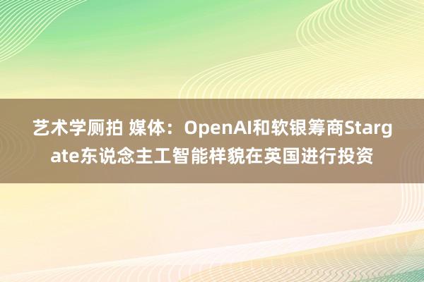 艺术学厕拍 媒体：OpenAI和软银筹商Stargate东说念主工智能样貌在英国进行投资