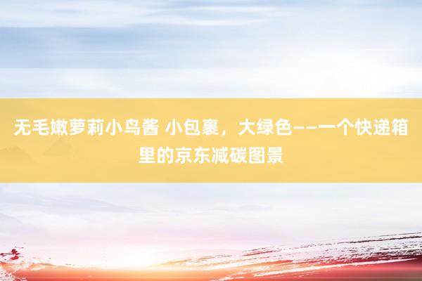 无毛嫩萝莉小鸟酱 小包裹，大绿色——一个快递箱里的京东减碳图景