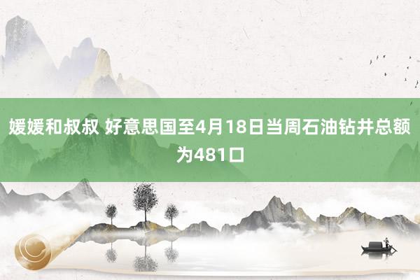媛媛和叔叔 好意思国至4月18日当周石油钻井总额为481口