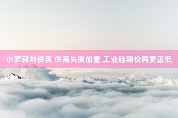 小萝莉刘俊英 供需失衡加重 工业硅期价再更正低