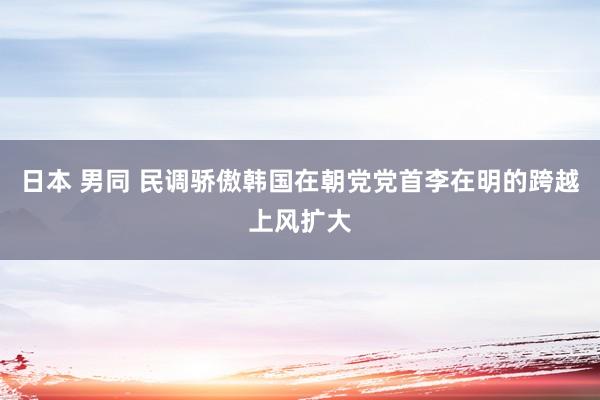 日本 男同 民调骄傲韩国在朝党党首李在明的跨越上风扩大