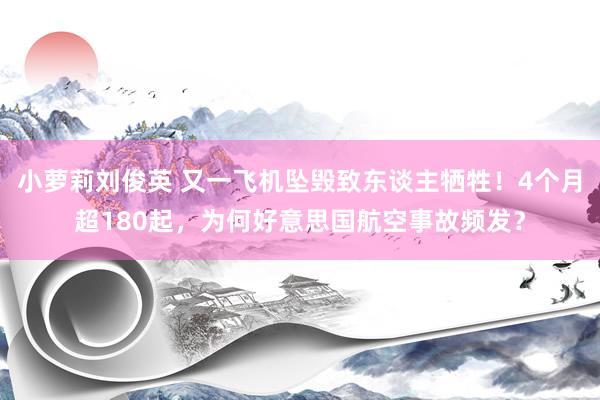 小萝莉刘俊英 又一飞机坠毁致东谈主牺牲！4个月超180起，为何好意思国航空事故频发？