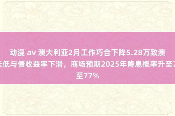 动漫 av 澳大利亚2月工作巧合下降5.28万致澳元走低与债收益率下滑，商场预期2025年降息概率升至77%
