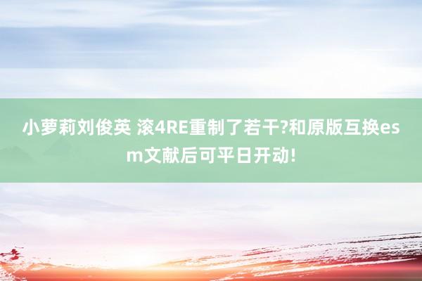 小萝莉刘俊英 滚4RE重制了若干?和原版互换esm文献后可平日开动!